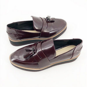 Zara Woman Pointed Toe Leather Platform Shoe